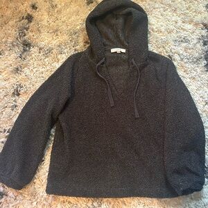 LOFT Charcoal Textured Hoodie